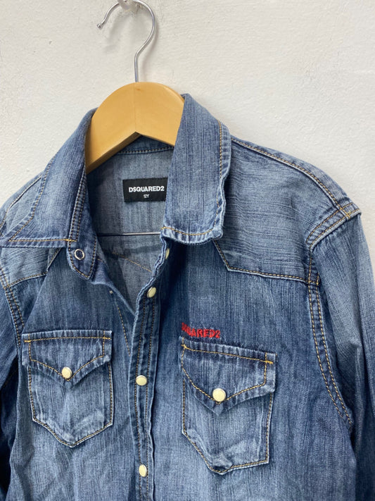 Classic DSQUARED2 Shirt Age 12 Blue poppers western BB001
