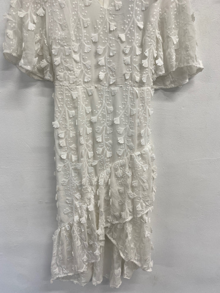 Stunning Vero Moda Dress Uk L White textured