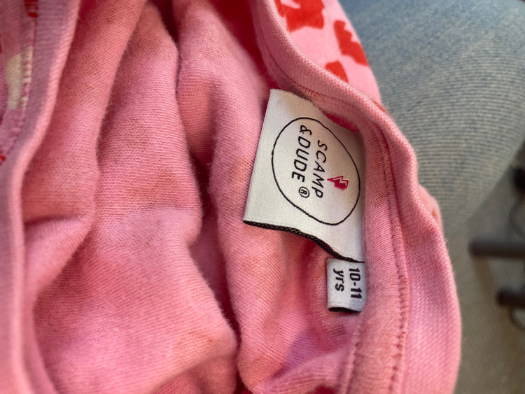 Classic Scamp & dude Pajamas set Age 10-11 Pink & Red BB001