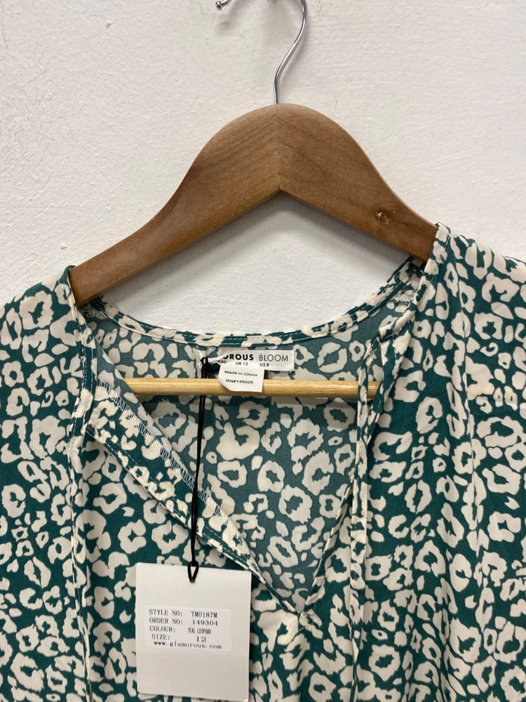 Stunning Glamorous Bloom Maternity Dress uk12 Green & Ivory