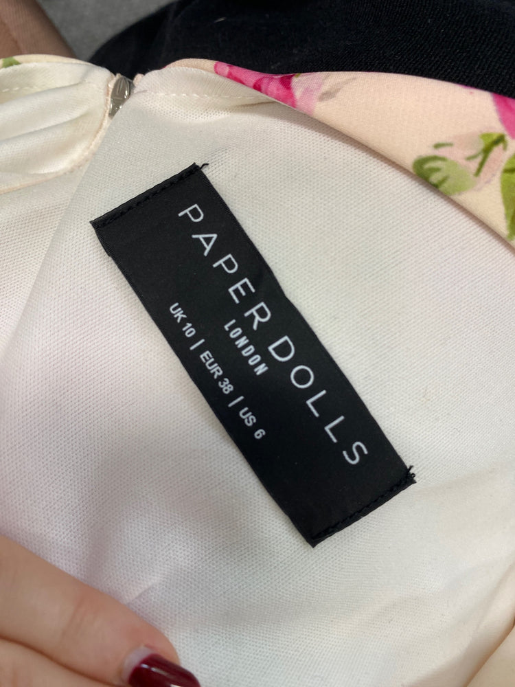 Stunning Paper dolls Dress UK 10 Cream floral mermaid AM006