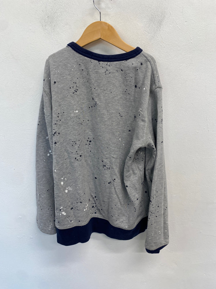 Classic Polo Ralph Lauren Sweatshirt Age 10-12 Grey splatter BS001
