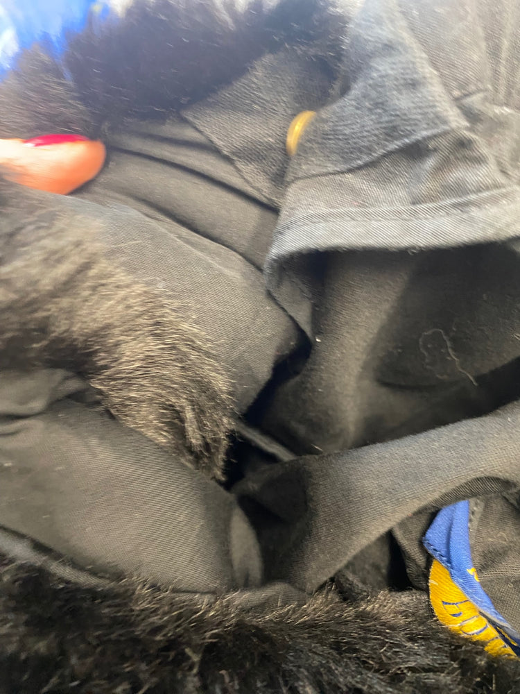 Classic Polo Ralph Lauren Parka Jacket Age 7 Black fur lined BB001