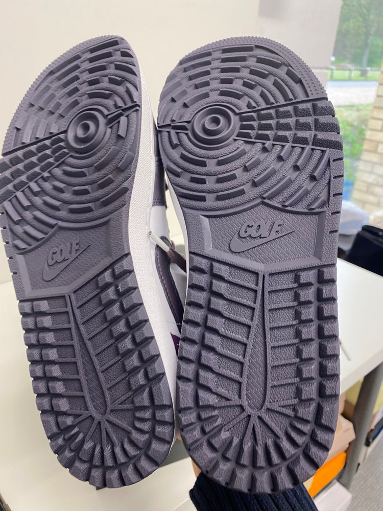 Stunning Nike Jordan 1 Low Golf Golf Trainers Uk7.5 Purple BB001