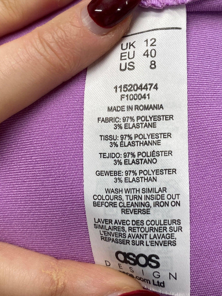 Stunning Asos Design Dress Uk 12 Lavender maxi wedding season AM006