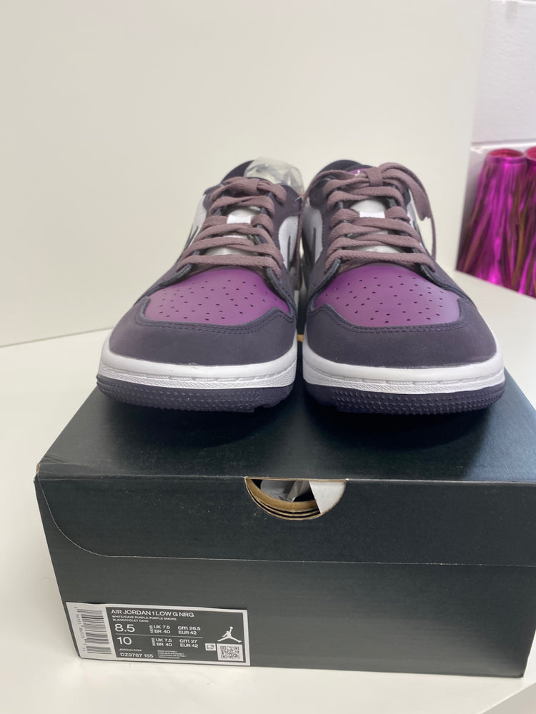 Stunning Nike Jordan 1 Low Golf Golf Trainers Uk7.5 Purple BB001