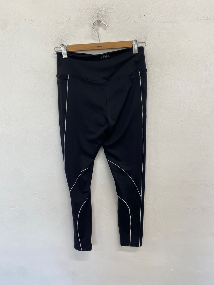 Stunning Victoria secrets pink Leggings Uk M Black active BB001