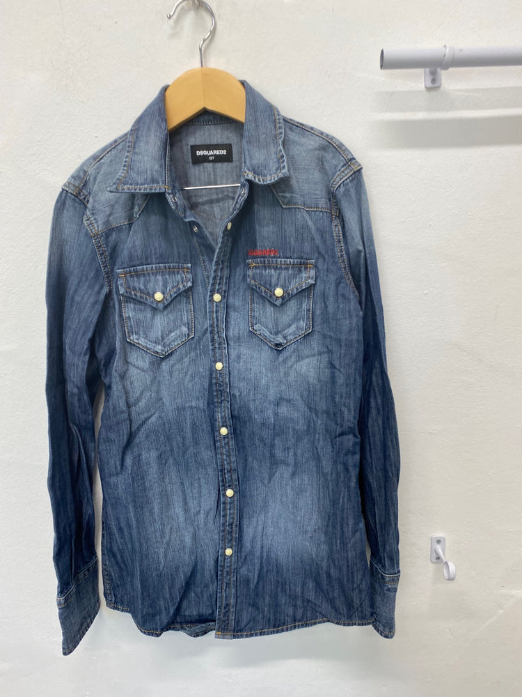 Classic DSQUARED2 Shirt Age 12 Blue poppers western BB001