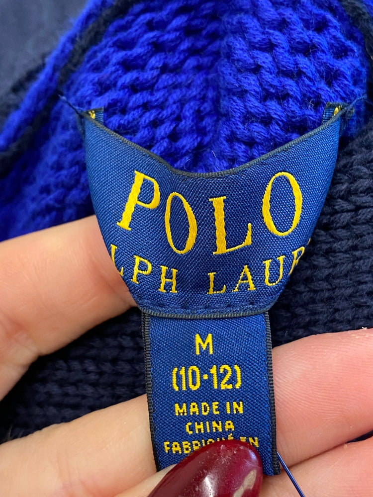 Classic Ralph Lauren Sweater Age 10-12 Red navy knit BB001