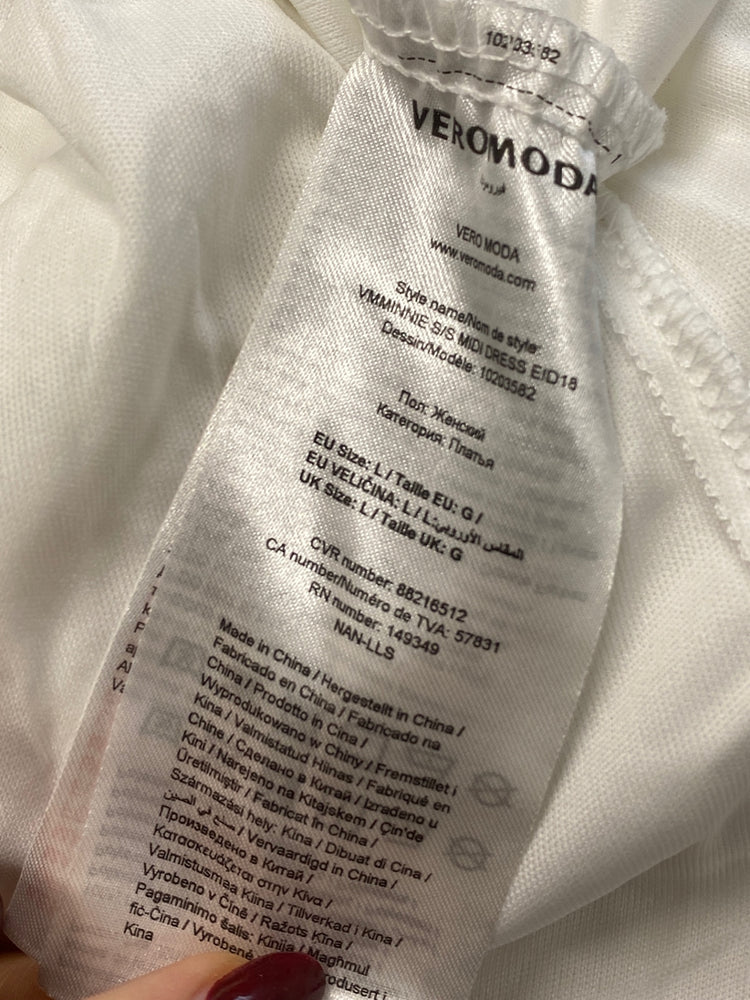Stunning Vero Moda Dress Uk L White textured