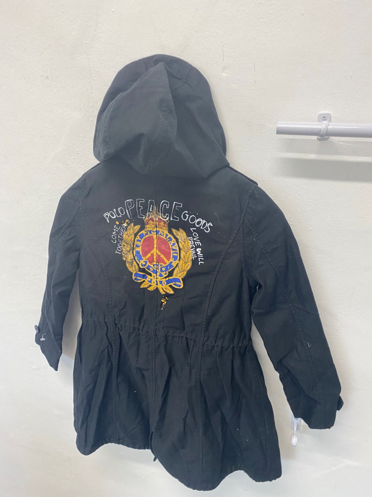 Classic Polo Ralph Lauren Parka Jacket Age 7 Black fur lined BB001