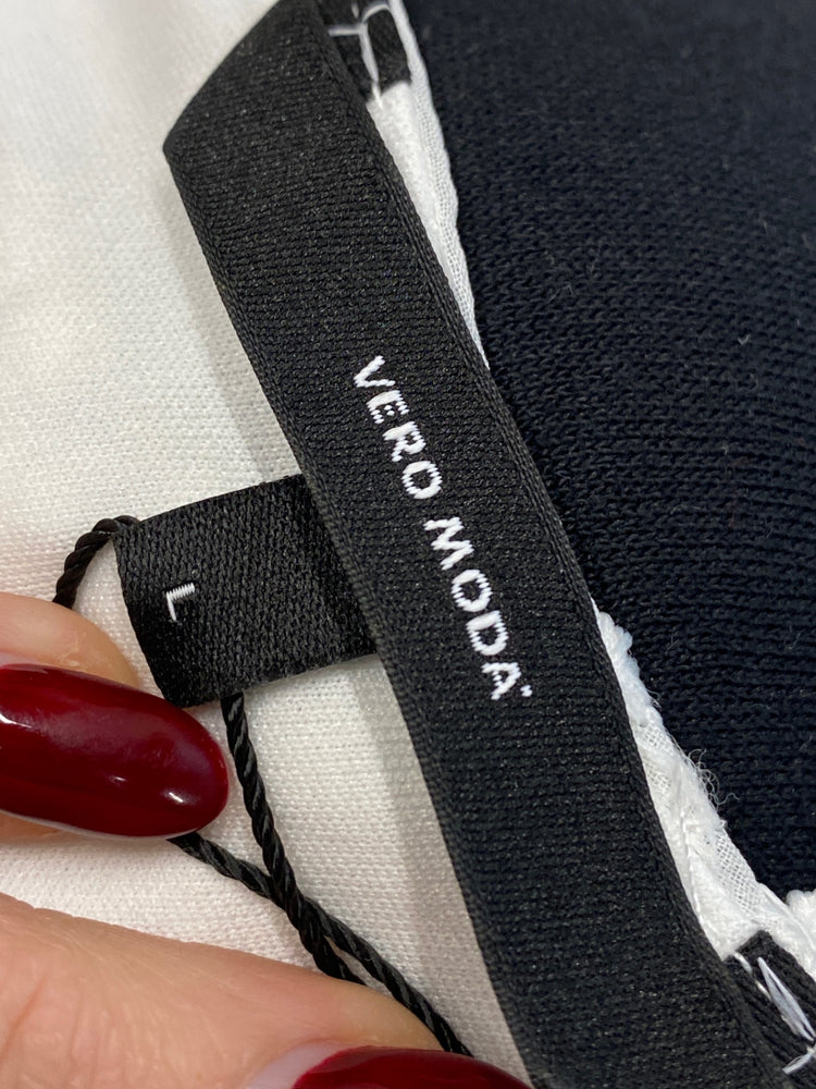 Stunning Vero Moda Dress Uk L White textured