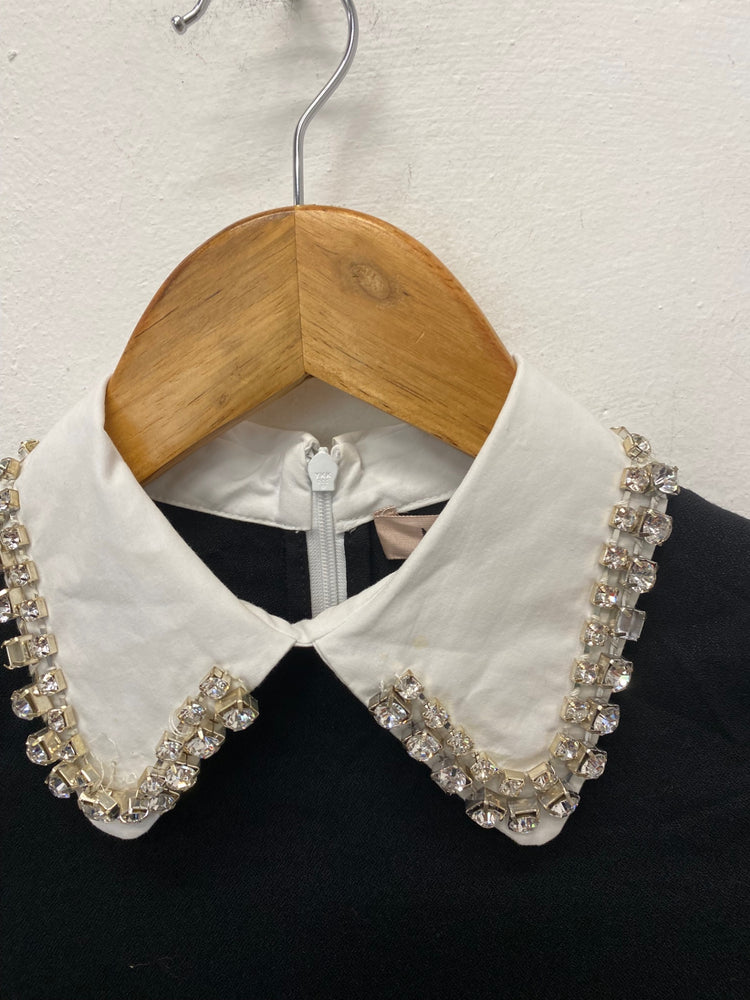 Classic N°21 Mini Dress UK 10 Black embellished collar BB001