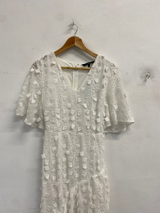 Stunning Vero Moda Dress Uk L White textured