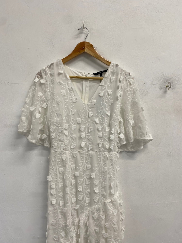 Stunning Vero Moda Dress Uk L White textured