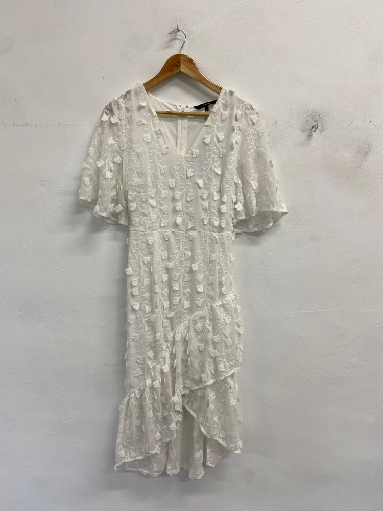 Stunning Vero Moda Dress Uk L White textured