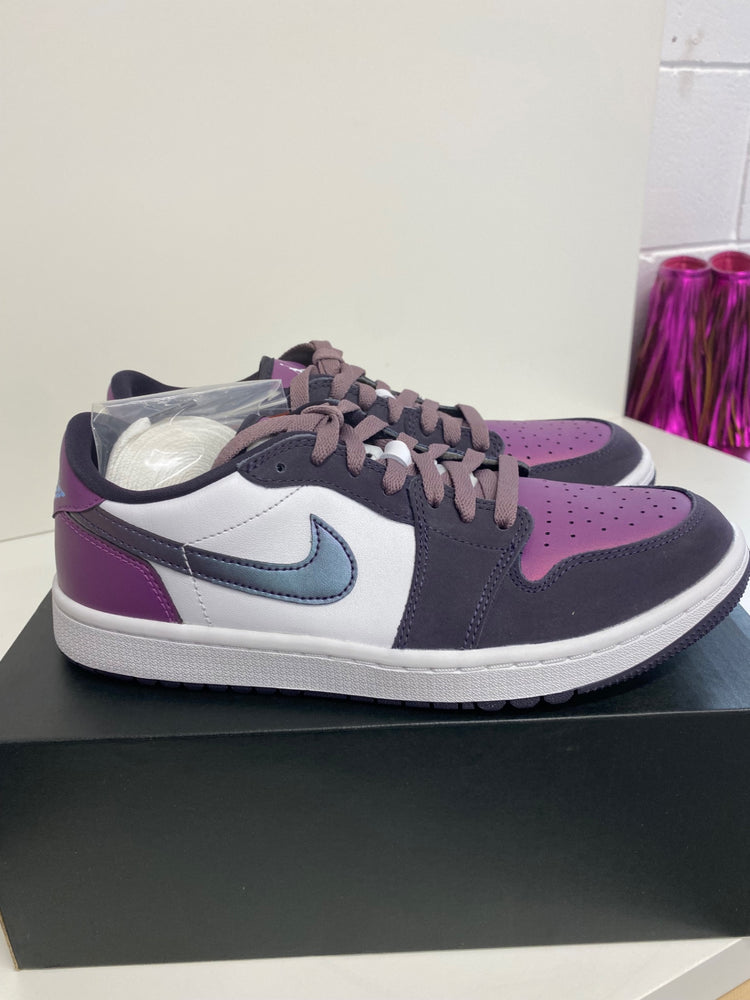 Stunning Nike Jordan 1 Low Golf Golf Trainers Uk7.5 Purple BB001