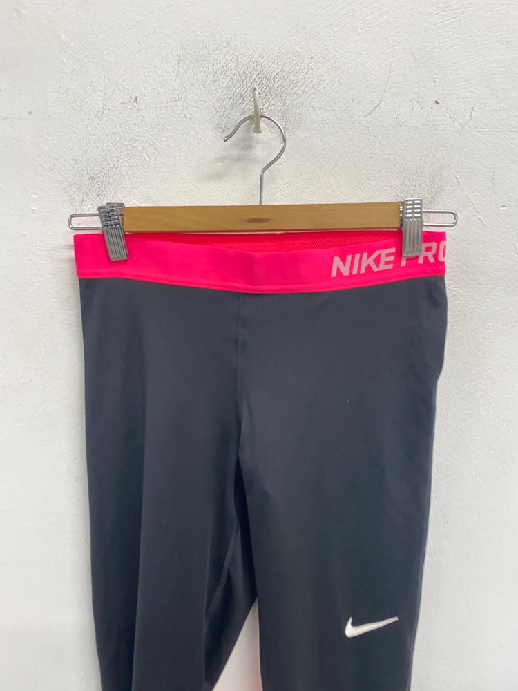 Stunning Nike Athletic Leggings Uk M Black pink BB001