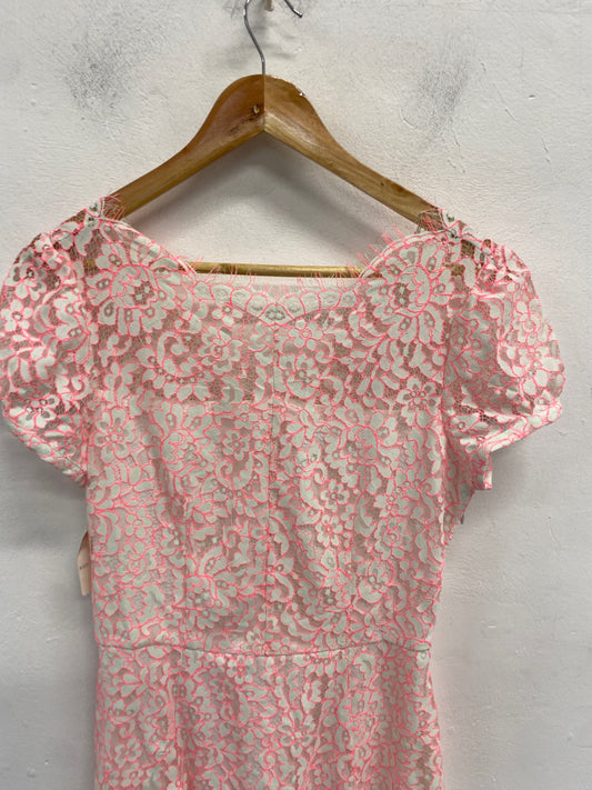 Stunning Juicy couture Dress UK 8 Pink white lace BB001