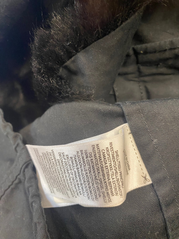 Classic Polo Ralph Lauren Parka Jacket Age 7 Black fur lined BB001