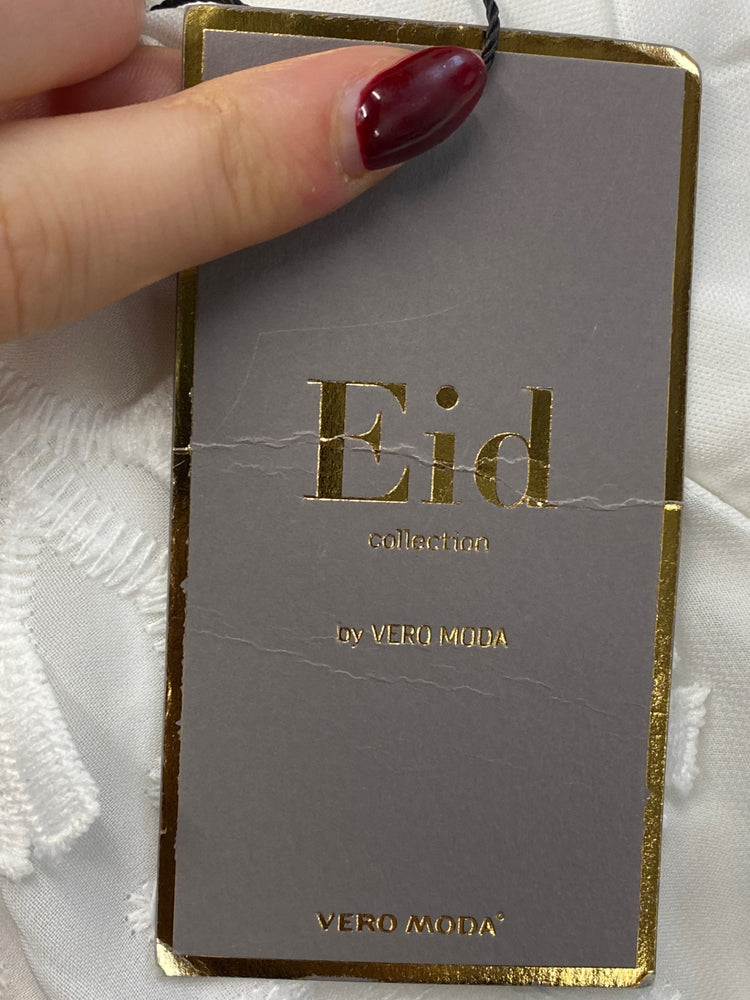 Stunning Vero Moda Dress Uk L White textured