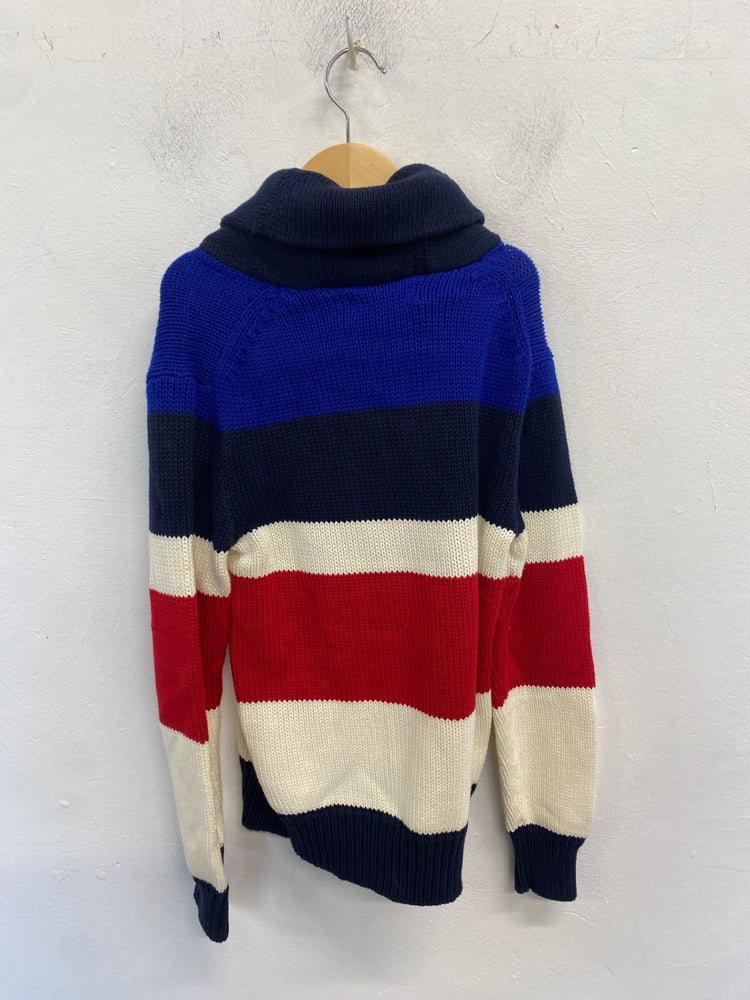 Classic Ralph Lauren Sweater Age 10-12 Red navy knit BB001