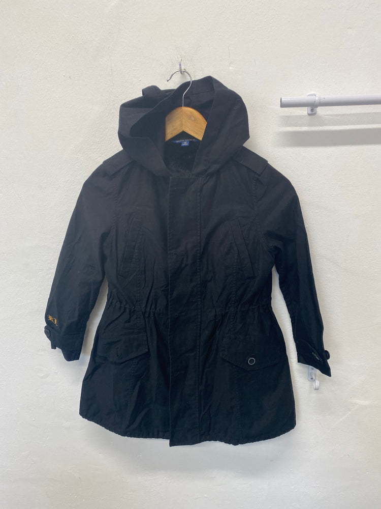 Classic Polo Ralph Lauren Parka Jacket Age 7 Black fur lined BB001