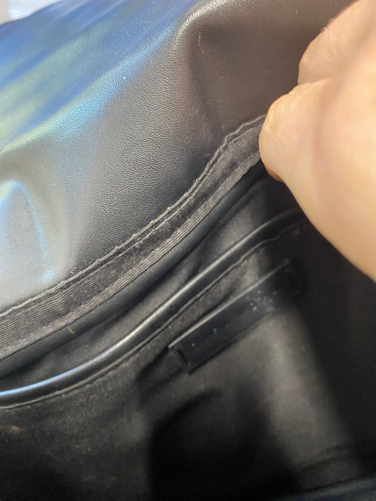 Stunning Zara Leather Handbag One Size Black Moc croc BB001