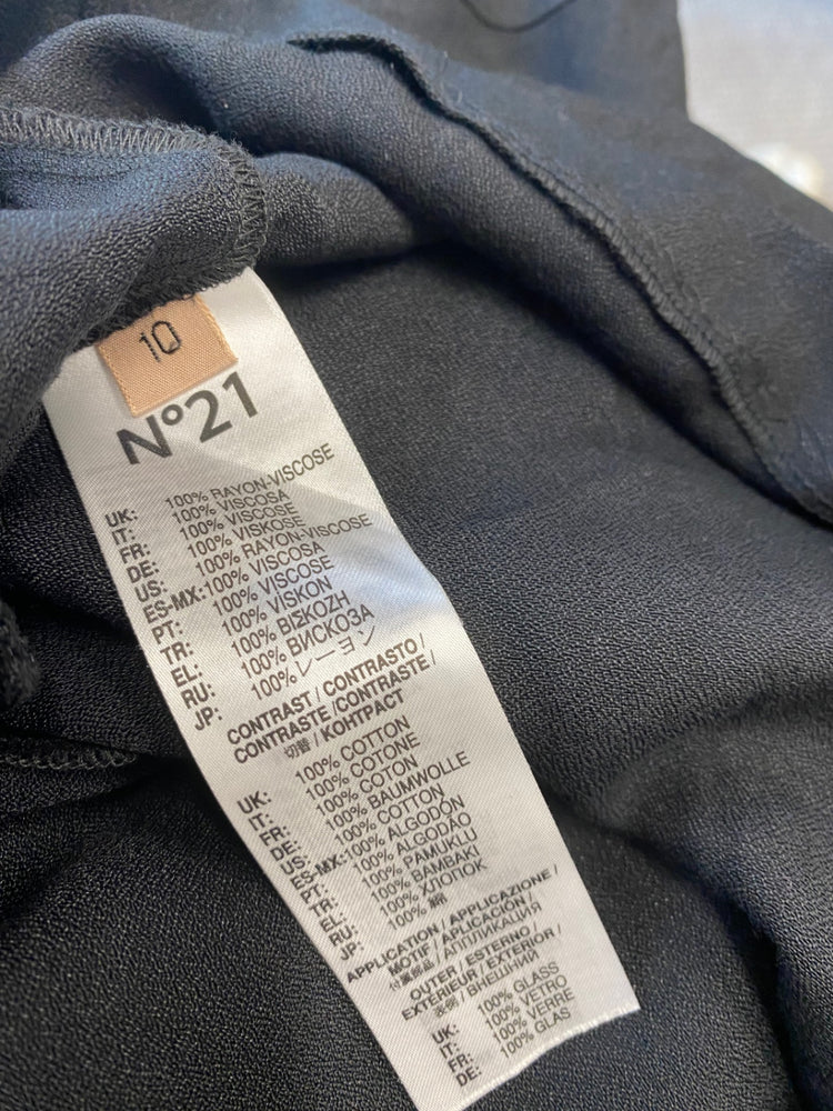 Classic N°21 Mini Dress UK 10 Black embellished collar BB001