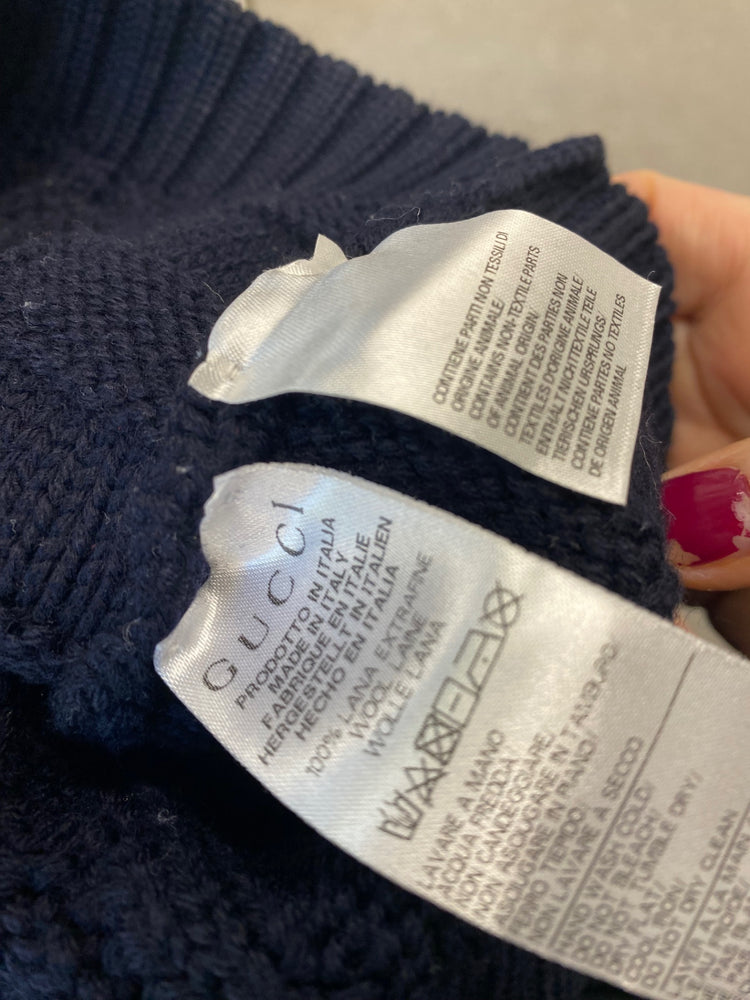 Classic Gucci Cardigan Age10 Dark Blue knit pure wool BB001