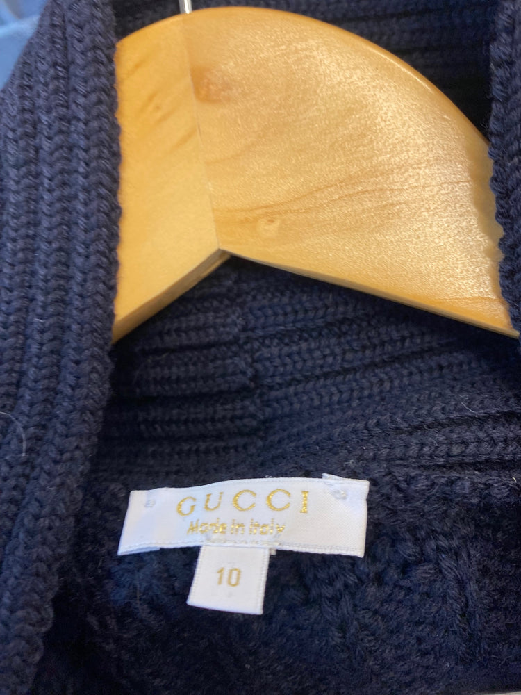 Classic Gucci Cardigan Age10 Dark Blue knit pure wool BB001