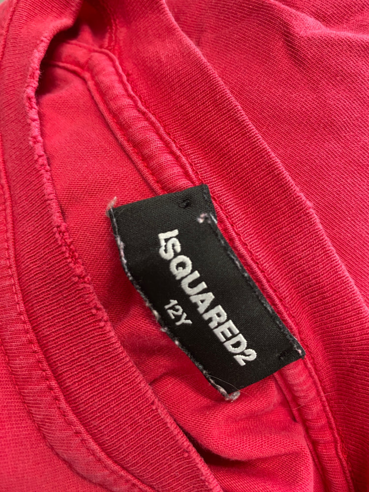 Classic Dsquared2 T-Shirt Age 12 Red distressed BB001