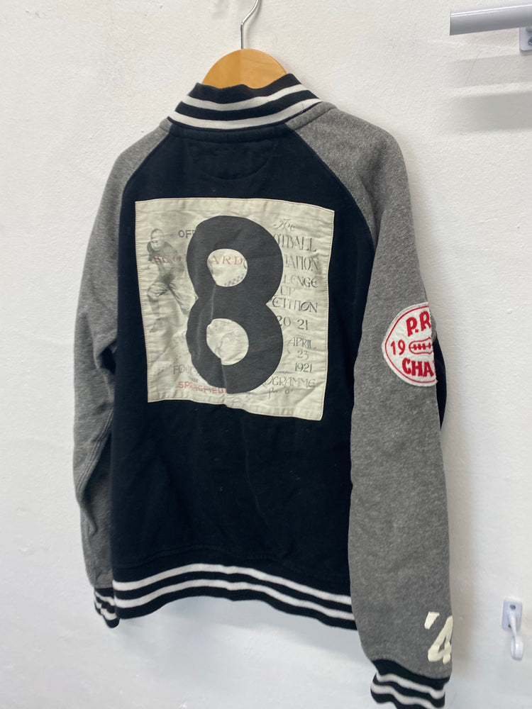 Classic Polo Ralph Lauren Varsity Jacket Age 10-12 Black Grey baseball BB001