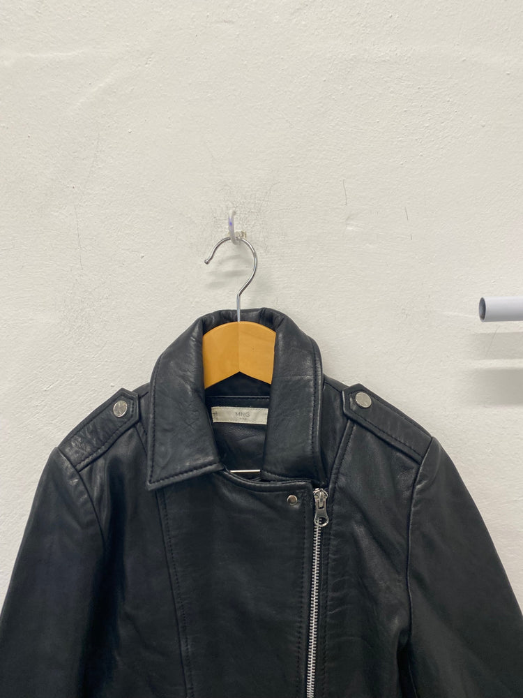 Classic Mango Leather Jacket Age 9-10 Black Girls classic BB001