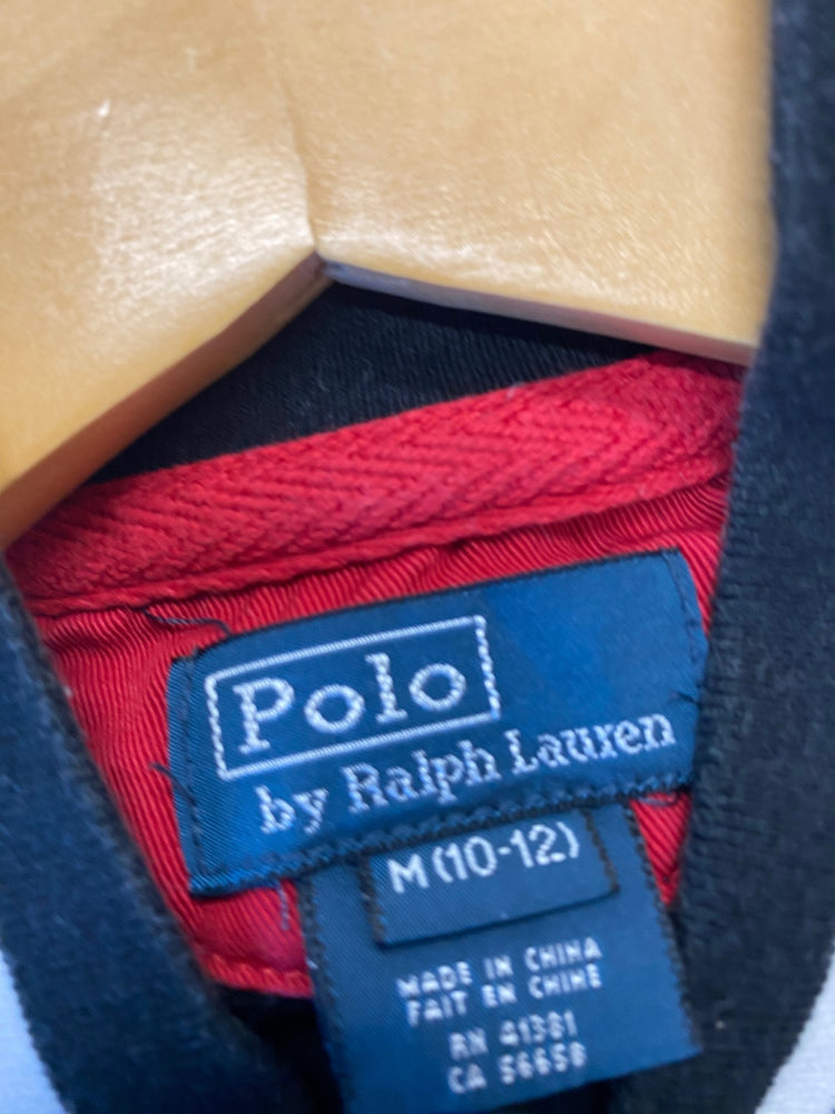 Classic Polo Ralph Lauren Varsity Jacket Age 10-12 Black Grey baseball BB001