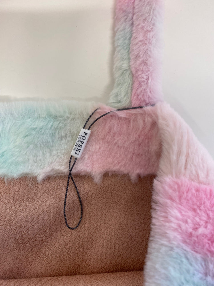 Classic Popski Fluffy rainbow bag Small Pastel Unicorn Rainbow BB001