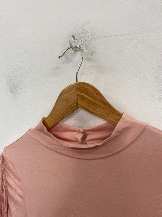 Classic Blue B Bodysuit UKS Pink tassel boho chic western HM001