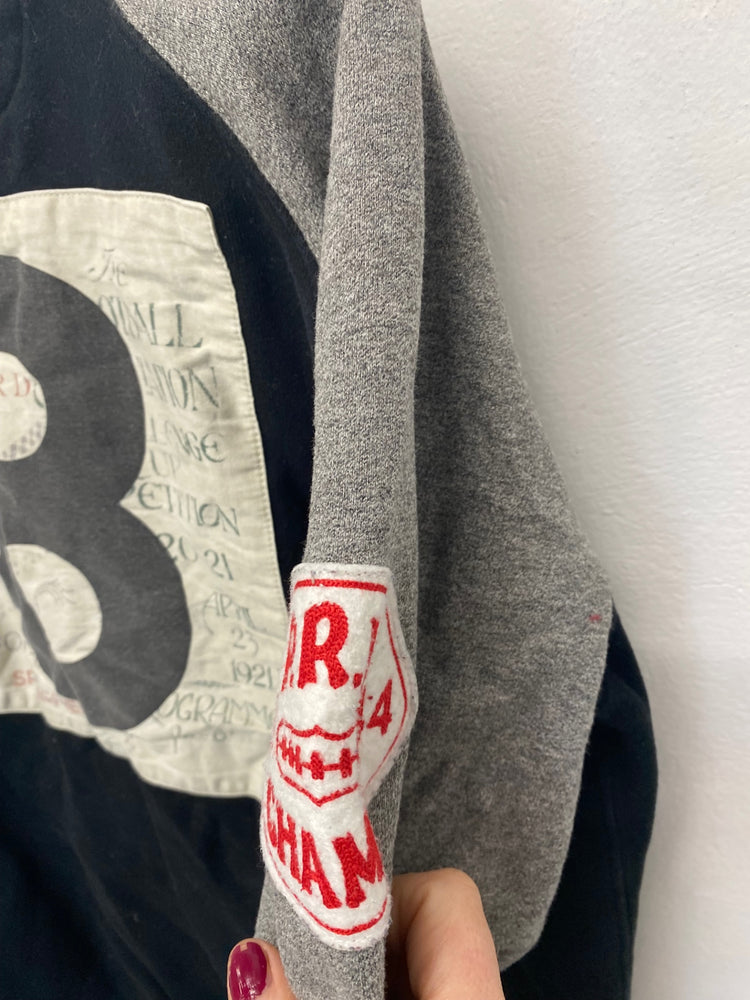 Classic Polo Ralph Lauren Varsity Jacket Age 10-12 Black Grey baseball BB001