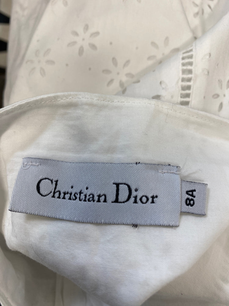 Classic Christian Dior Clothing label Age 8 White Broderie BB001