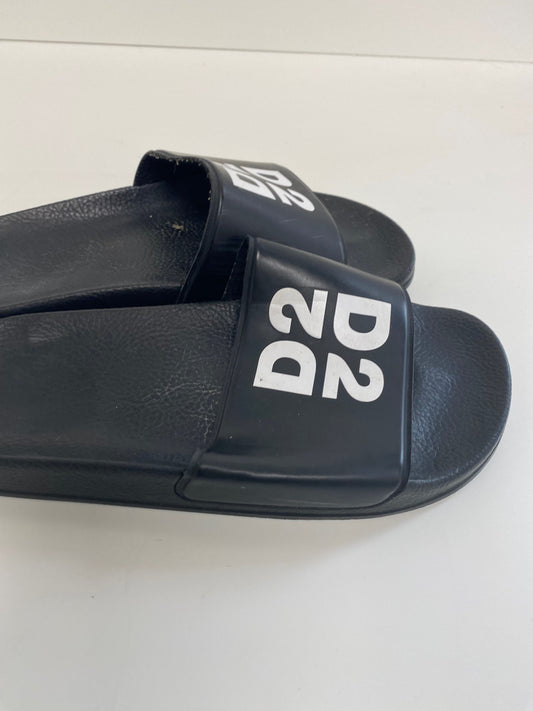 Classic DSQUARED2 Sliders uk4 Black kids BB001