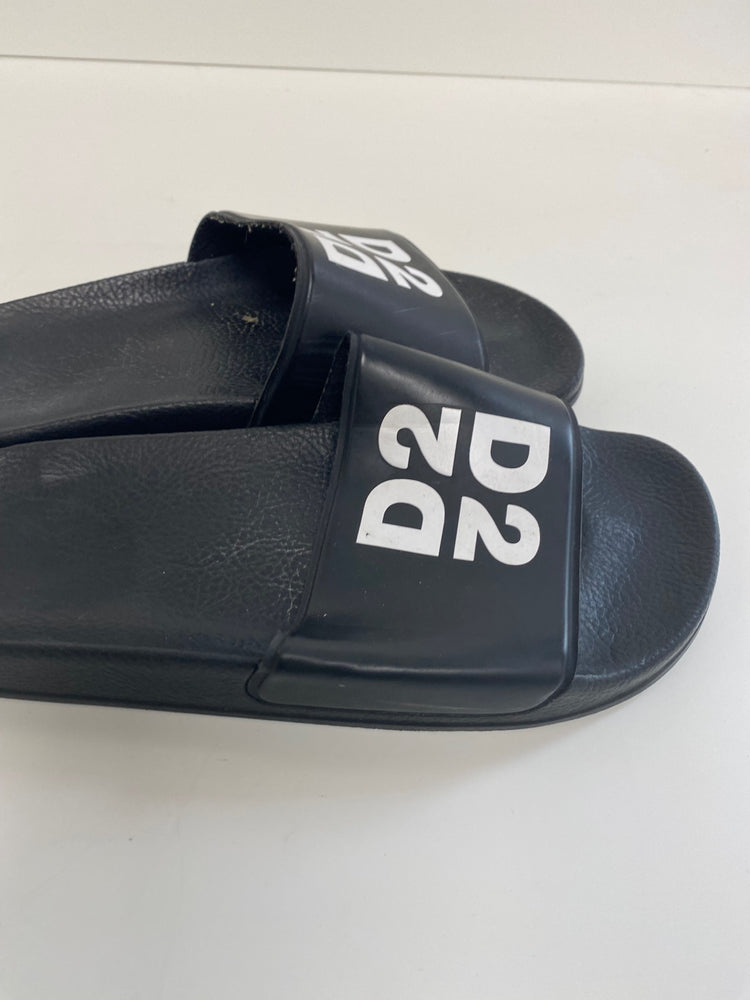 Classic DSQUARED2 Sliders uk4 Black kids BB001