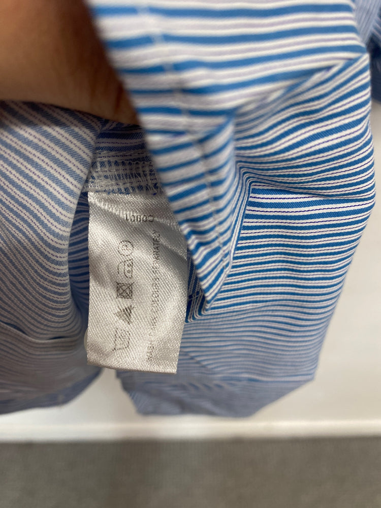 Classic Pink Blouse UK12 Blue and white