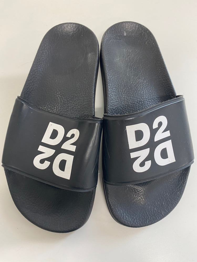 Classic DSQUARED2 Sliders uk4 Black kids BB001
