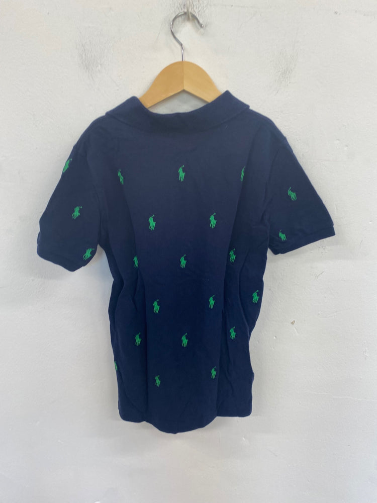 Classic Polo Ralph Lauren Polo Shirt 8 years Navy & Green Embroidery BB001