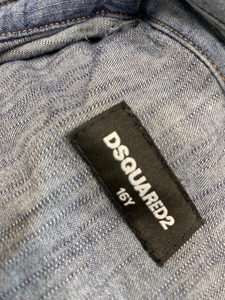 Classic DSQUARED2 Denim Shirt Age 16 Blue distressed sleeveless BB001