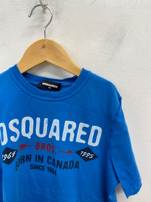 Classic Dsquared2 T-Shirt Age 12 Blue distressed BB001