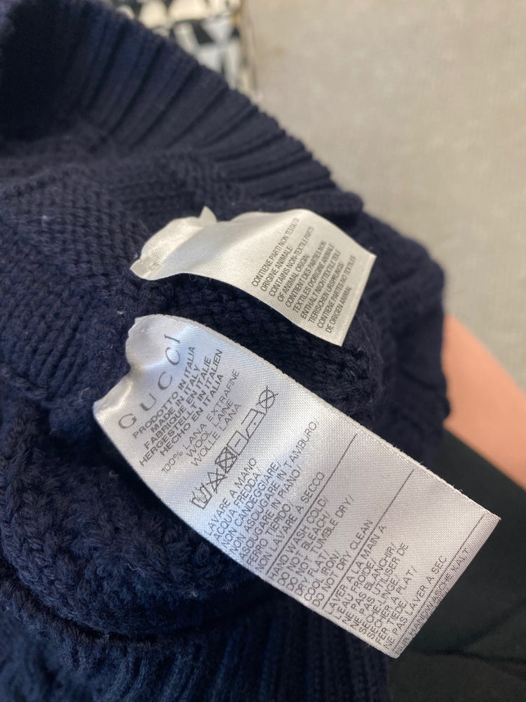 Classic Gucci Cardigan Age10 Dark Blue knit pure wool BB001