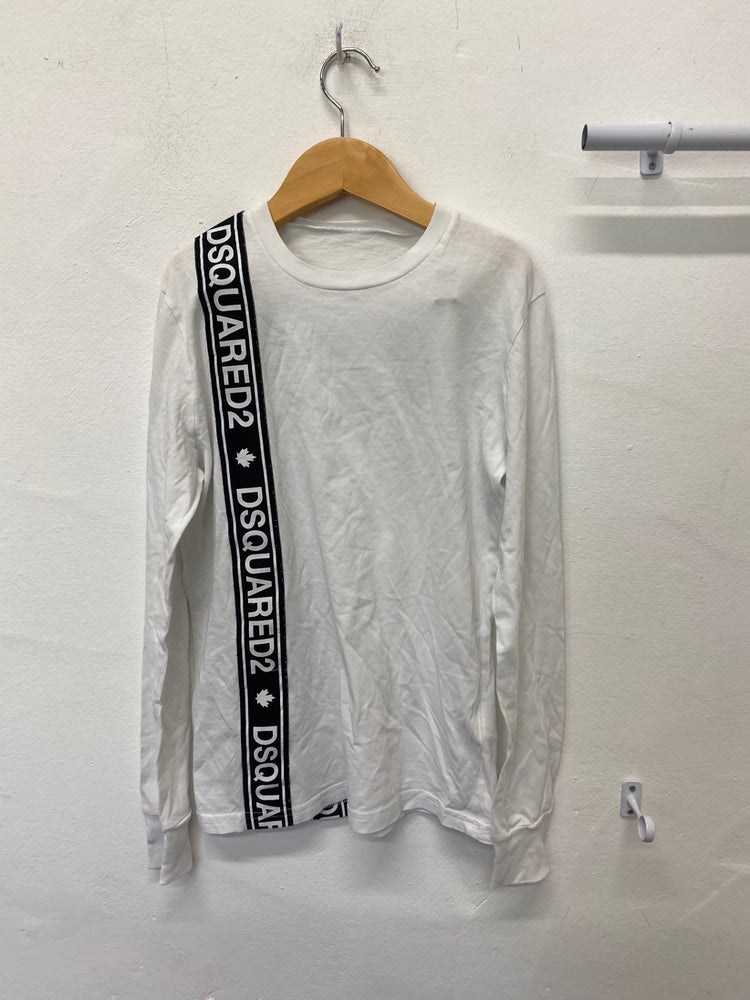 Classic Dsquared2 Long Sleeve T-Shirt Age 12 White BB001