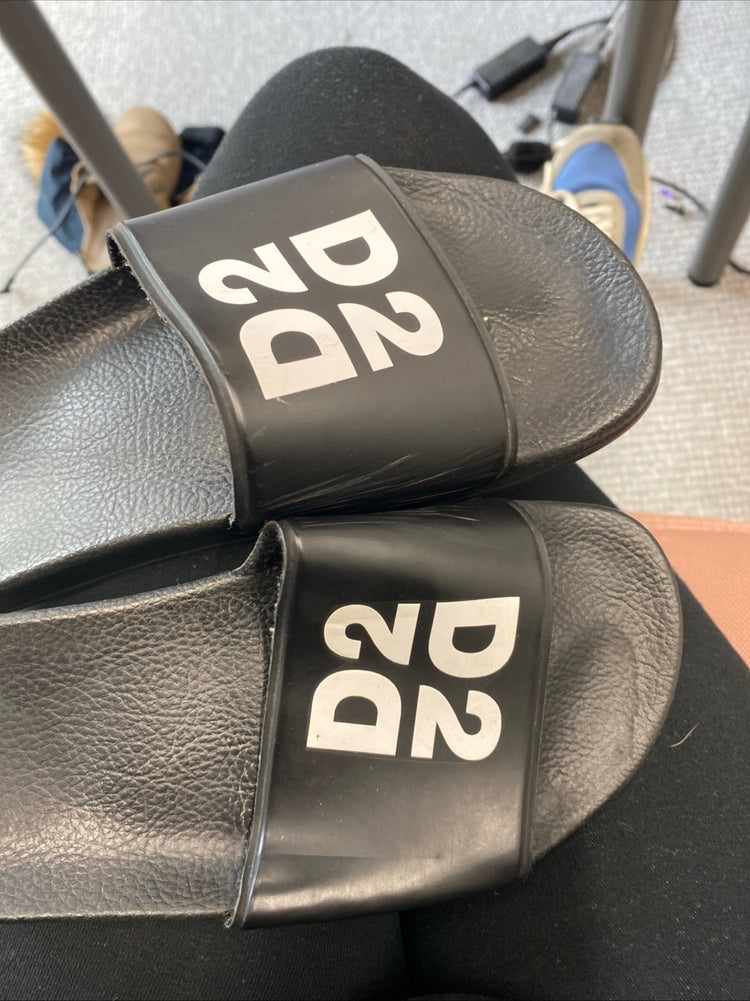 Classic DSQUARED2 Sliders uk4 Black kids BB001