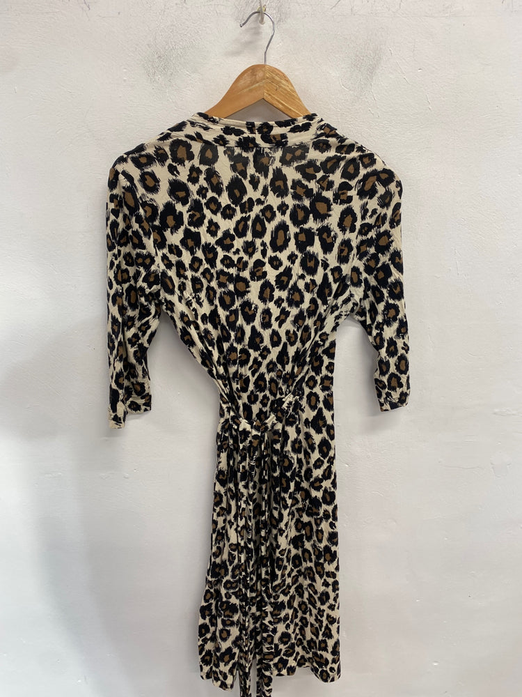 Classic HOBBS Wrap dress UK10 Leopard print (beige, black, brown)